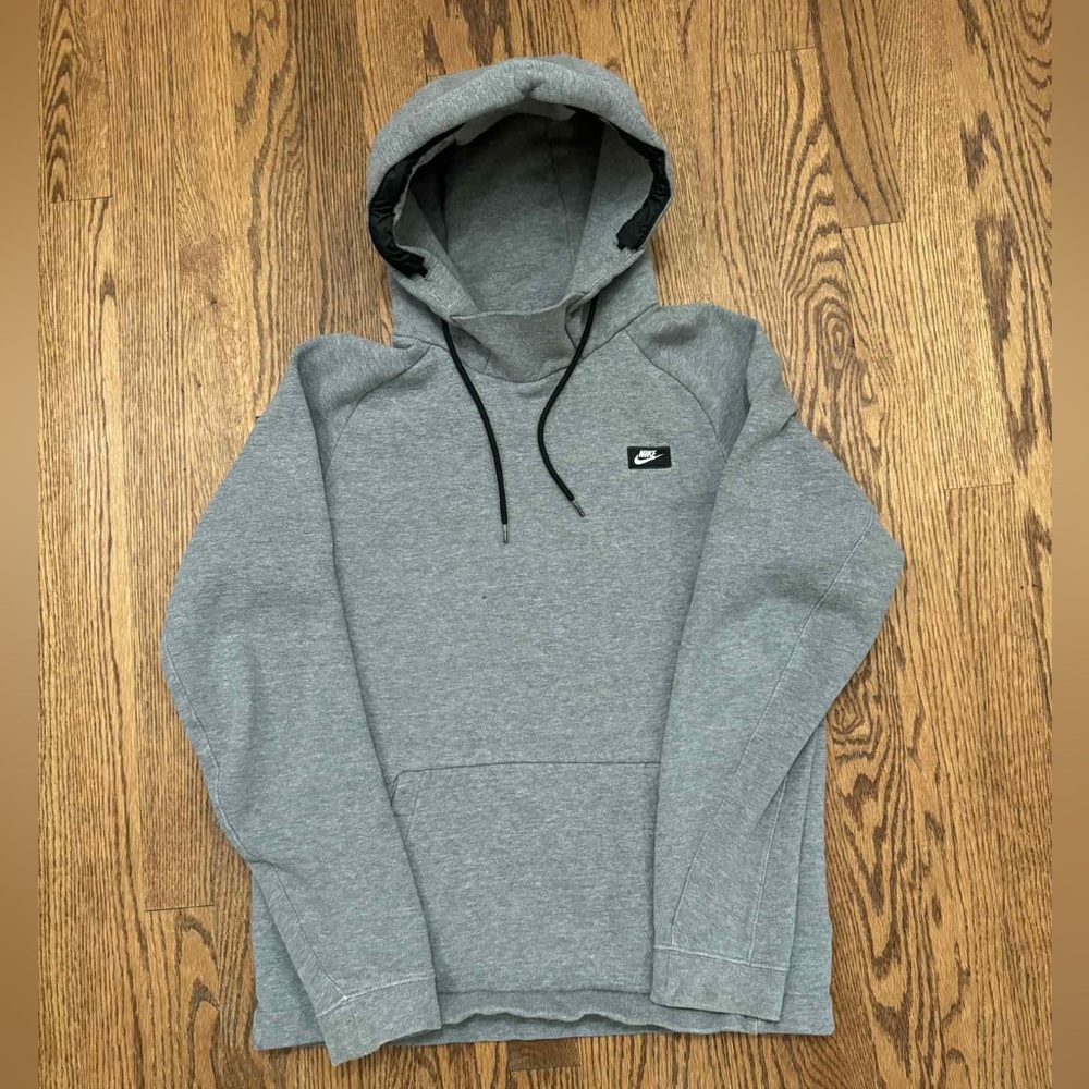 NIKE Carbon Heather Modern Pullover Fleece Hoodie Active Lounge Sweatshirt Small